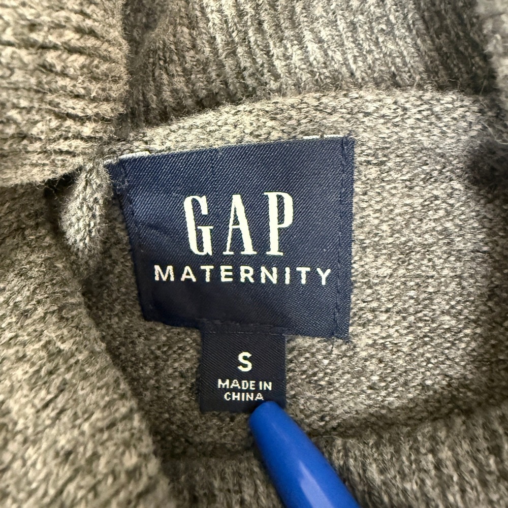 Gap Women Maternity CashSoft Turtleneck Dolman Sweater Cotton Size Small Gray - Picture 2 of 9